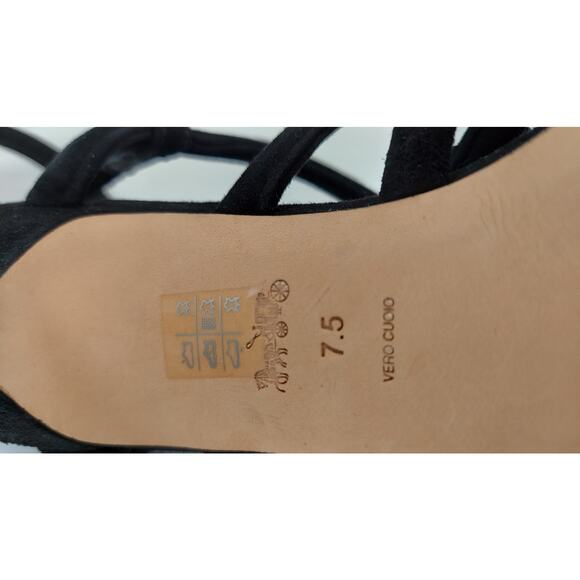 Coach Runway Leather Strappy Dress Kitten Heel Sandal Women's Black Size 7.5 - Picture 8 of 9